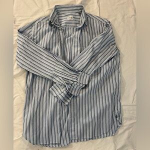 Armani Collezioni Blue Striped Dress Shirt